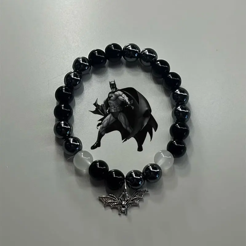 Handmade Bat and Catwoman Matching Beaded Inspiration Bracelet Gothic Halloween Jewelry