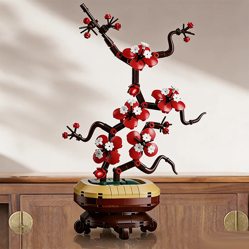 

Plum Chrysanthemum Flower Botanicals Building Block Set 2025 Flowers Plant Potted Home Office Decor Birthday Mother's Day Gift