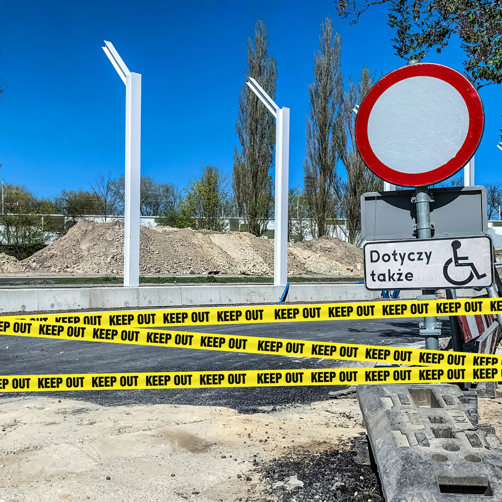 

Рулон желтой сигнальной ленты повышенной прочности, самоклеящаяся защитная полоса для строительных работ, дорожных работ, неактивной техники