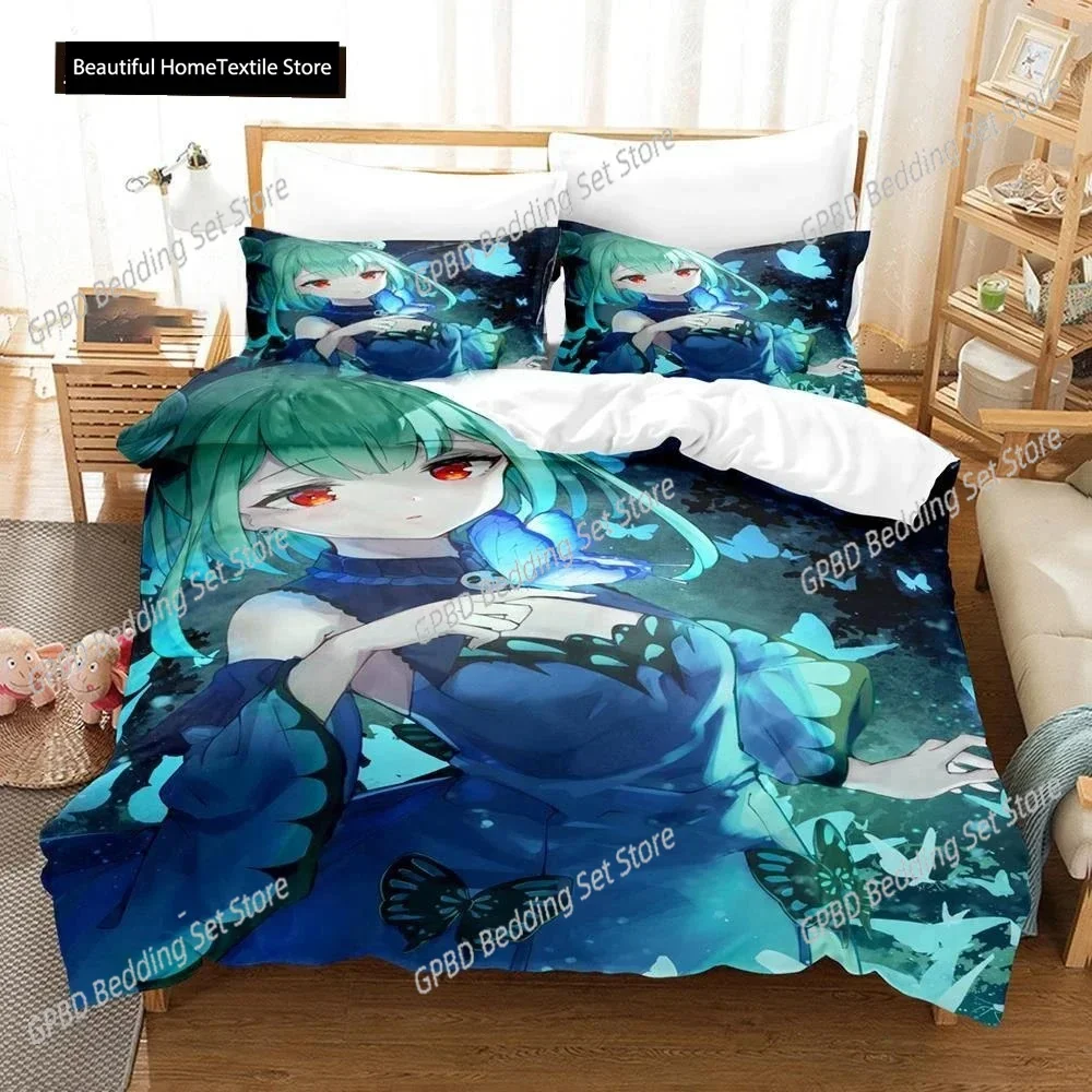 

Uruha Rushia Anime Hololive Butterfly 3D NEW Duvet Cover Pillowcase Bedding Set Adult Boy Girl Bedroom Decoration Single Double
