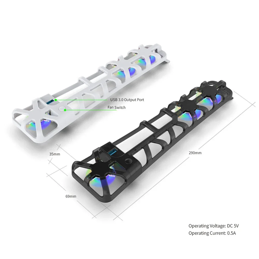 Superior PS5 RPO Host Temperature-controlled Cooling Fan with RGB Light PS5pro Game Console Rear Fan TP5-35153S