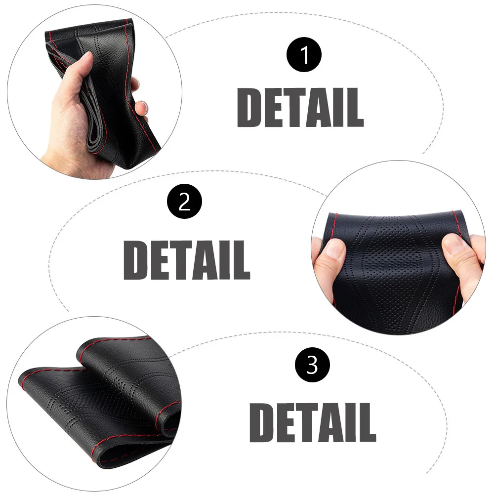 

Microfiber Steering Wheel Cover Durable Heat Resistant Skid Proof Car Accessory Protective All Seasons Sleeve