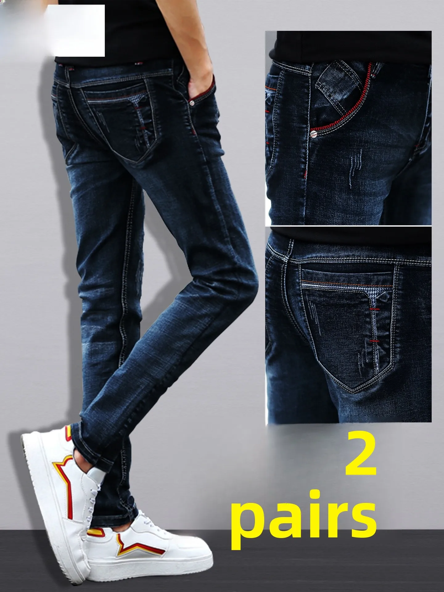 

Bla Casual Slim Fit Men's Jeans Spring New Sle Trendy Brand KEIDENLION mid Waist Cotton Stretch Denim Comfortable Wear