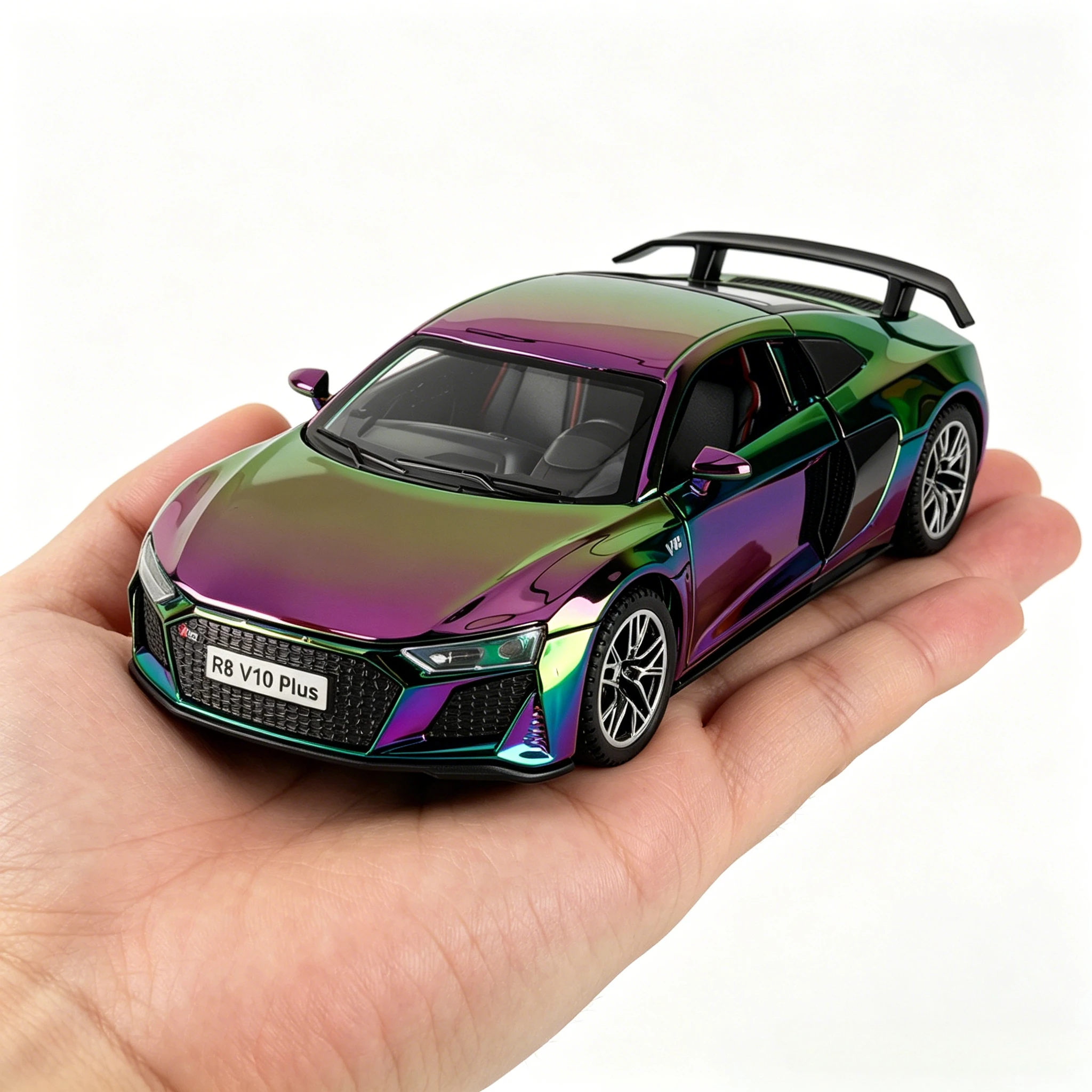 

1:32 Electroplated version R8 V10 Plus alloy sports car model indoor desktop ornament collection model toy car boy toy
