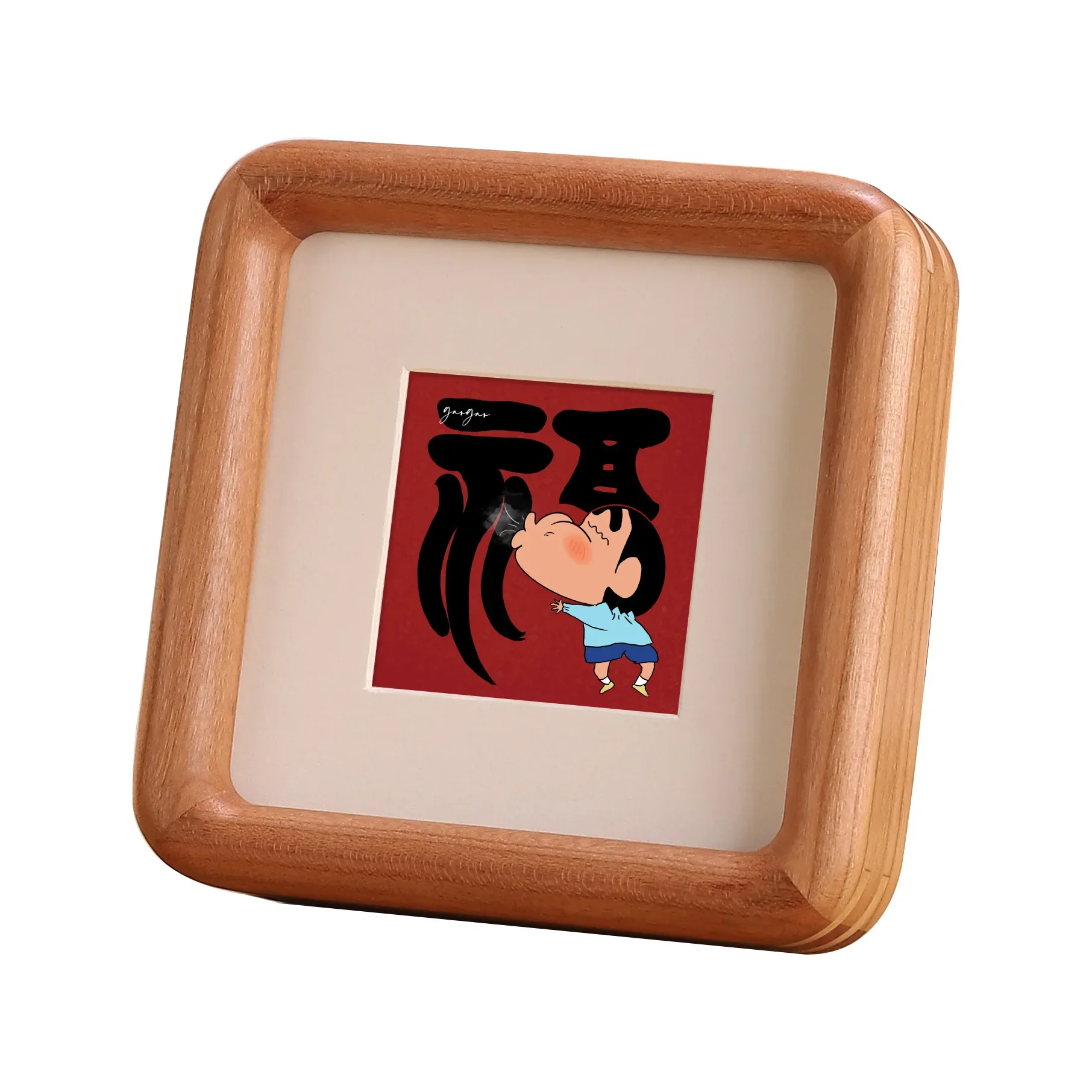 Wood Empty Frame Square Round Corner Mortise Tenon Handmade Mini Tabletop for Calligraphy Painting Gift
