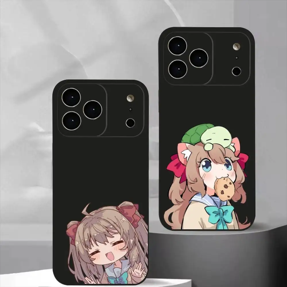 Funda de Silicona Suave Negra Neuro Sama Cute para iPhone 17, 16, 15, 14, 13, 12, 11 Plus, Pro Max