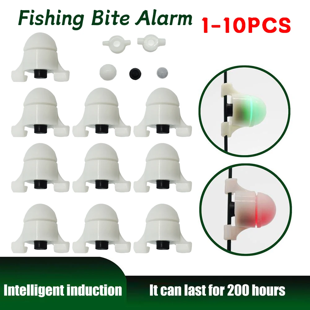 

10-1 шт., сигнализаторы поклевки для ночной рыбалки, светильник для наконечника удочки, зажим на сигнализацию поклевки рыбы, светодиодный светильник, ночная сигнализация, сигнализация для рыбалки