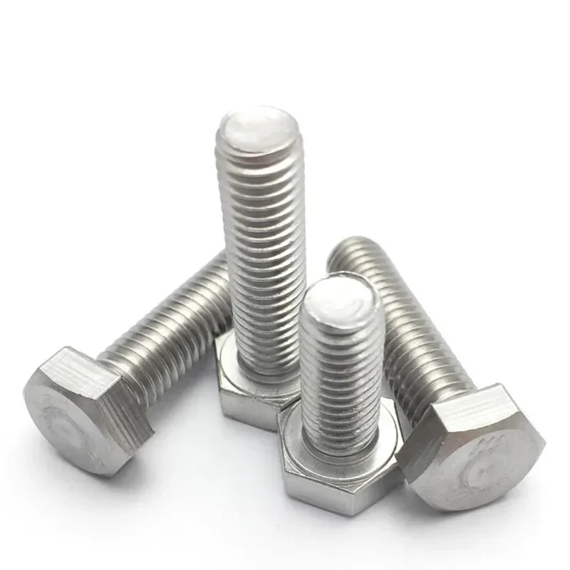 Bulloni a testa esagonale filettati grossolani in acciaio inossidabile 1/4 da 304 "-20 viti a testa esagonale DIN 933 10 pezzi