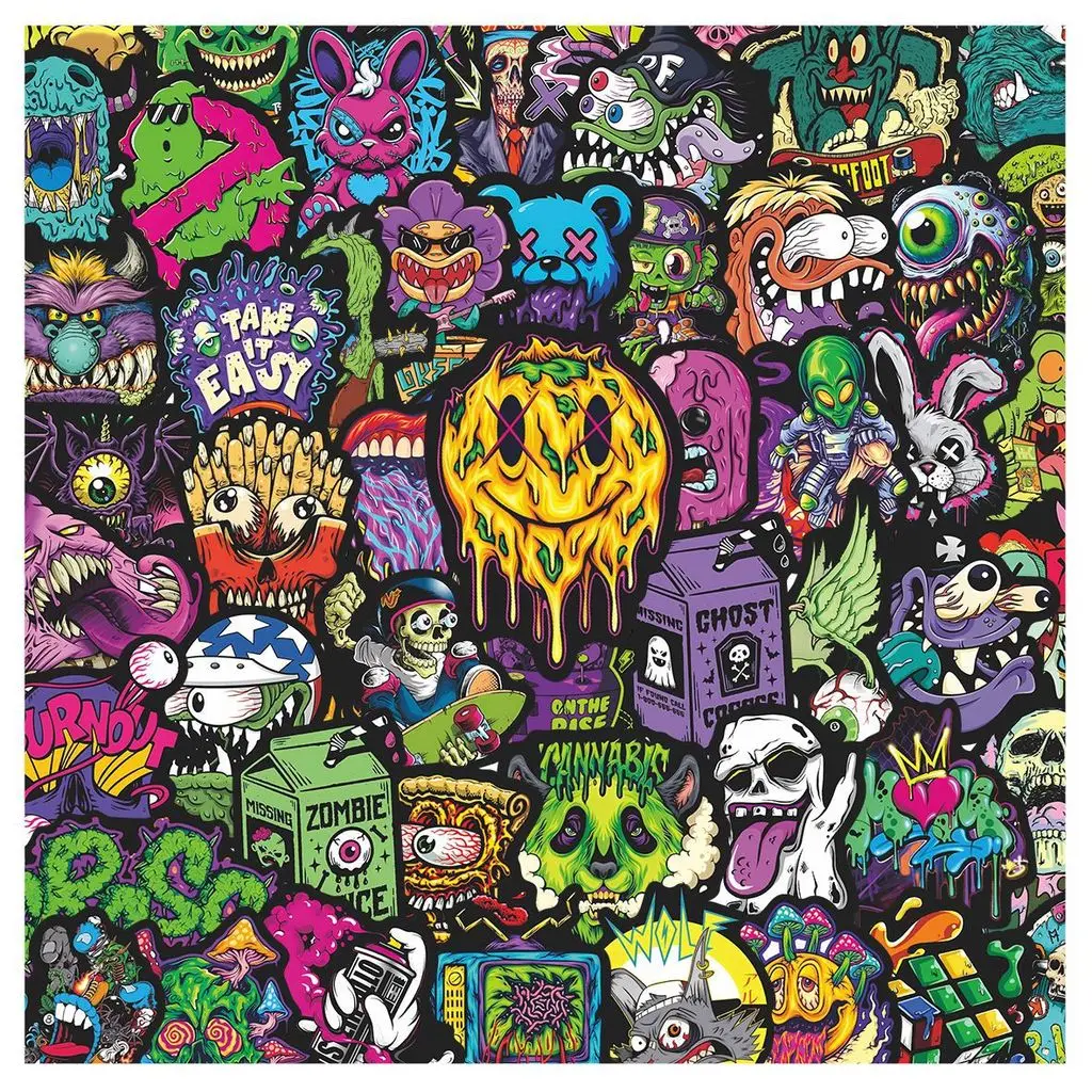 

55 шт. креативных наклеек в готическом стиле с изображением черепов и призраков для декора блокнотов, дневников, кружек. Магазин LanLanStickersWorld