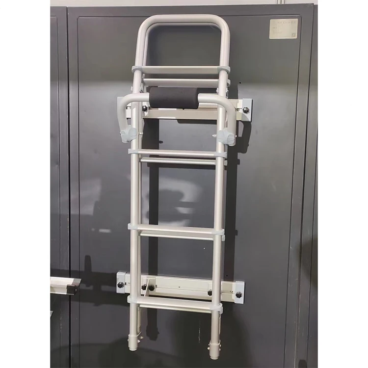 hot Camper Accessories Rear Folding Ladder Aluminum With Foam Motorhome Back Ladder for Overland Truck