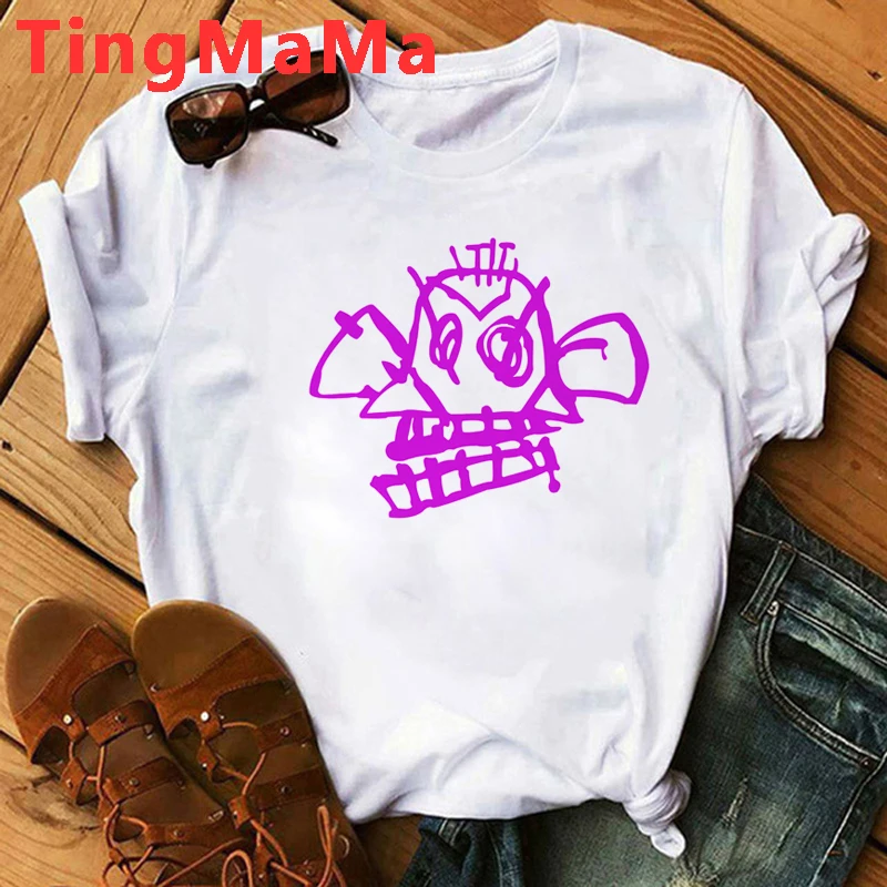 Anime Arcane T Shirt Men Kawaii Cartoon Jinx Graphic Tees Punk Gothic Style Hip Hop Tops  T-shirt Harajuku Unisex Tshirt Male