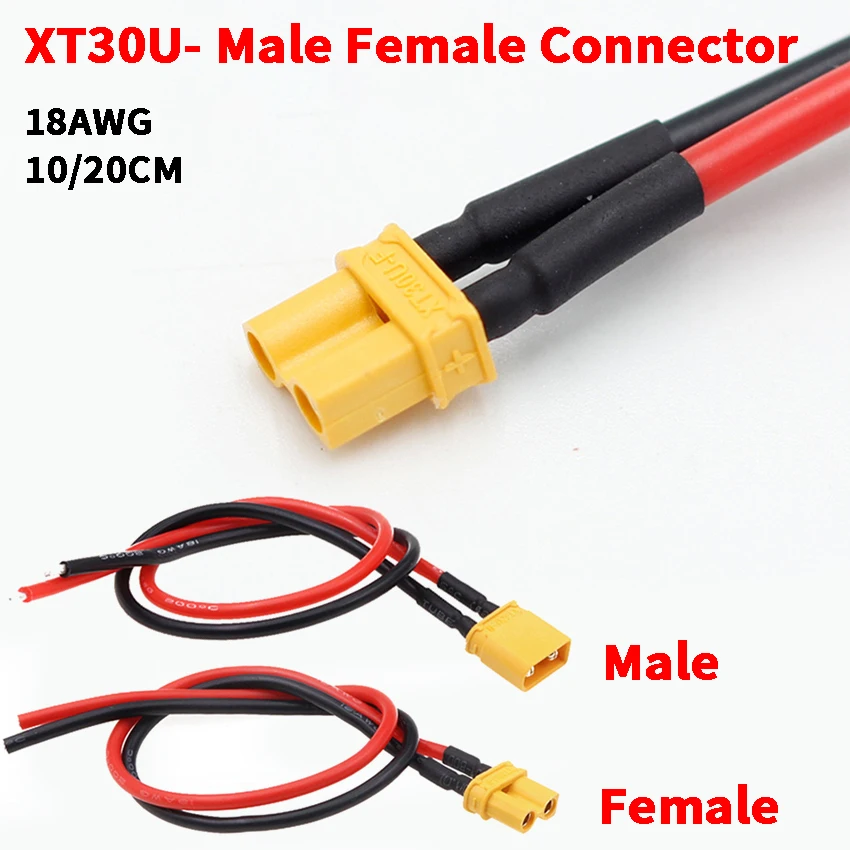 RC Battery Charger 18AWG XT30 Plug Male Female Extension Cable Wire Connector 10CM/20CM
