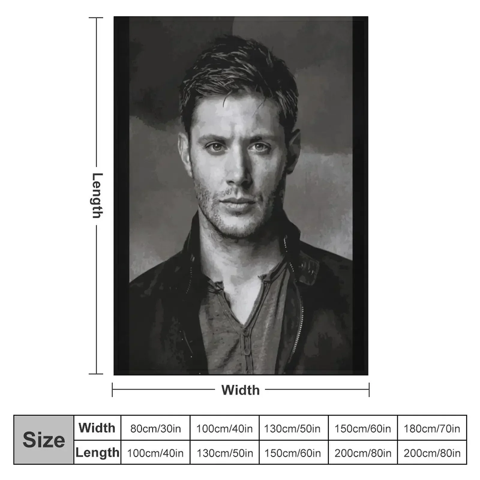 portrait of dean winchester Throw Blanket Bed covers Thermal Warm Blankets