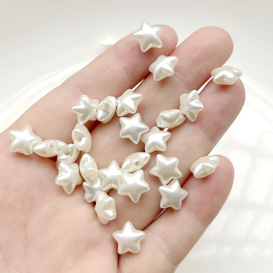 50pcs 11mm white five-pointed star decorative beads diy bracelet necklace jewelry making home party decorative beads