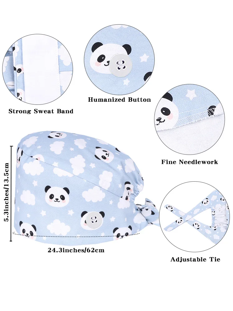 قبعة قطنية سميكة طبية جراحية ، قبعات فرك يابانية ، طاه منفوش جيد التهوية ، رعاية صحية بيطرية للأطفال ، M786 #2