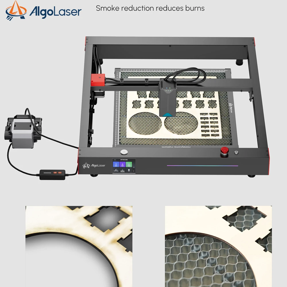 Algolaser Delta 22W Craft Laser Cutter and Laser Engraver with Honeycomb Working Table  & Materials Pack for Personalized Gifts