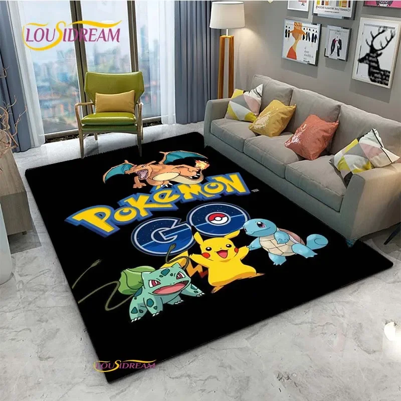 Pokemon Pikachu Cartoon Anime Cute Carpet for Living Room Bedroom Rug Kitchen Door Kids Un-slip Floor Mat Alfombra Birthday gift