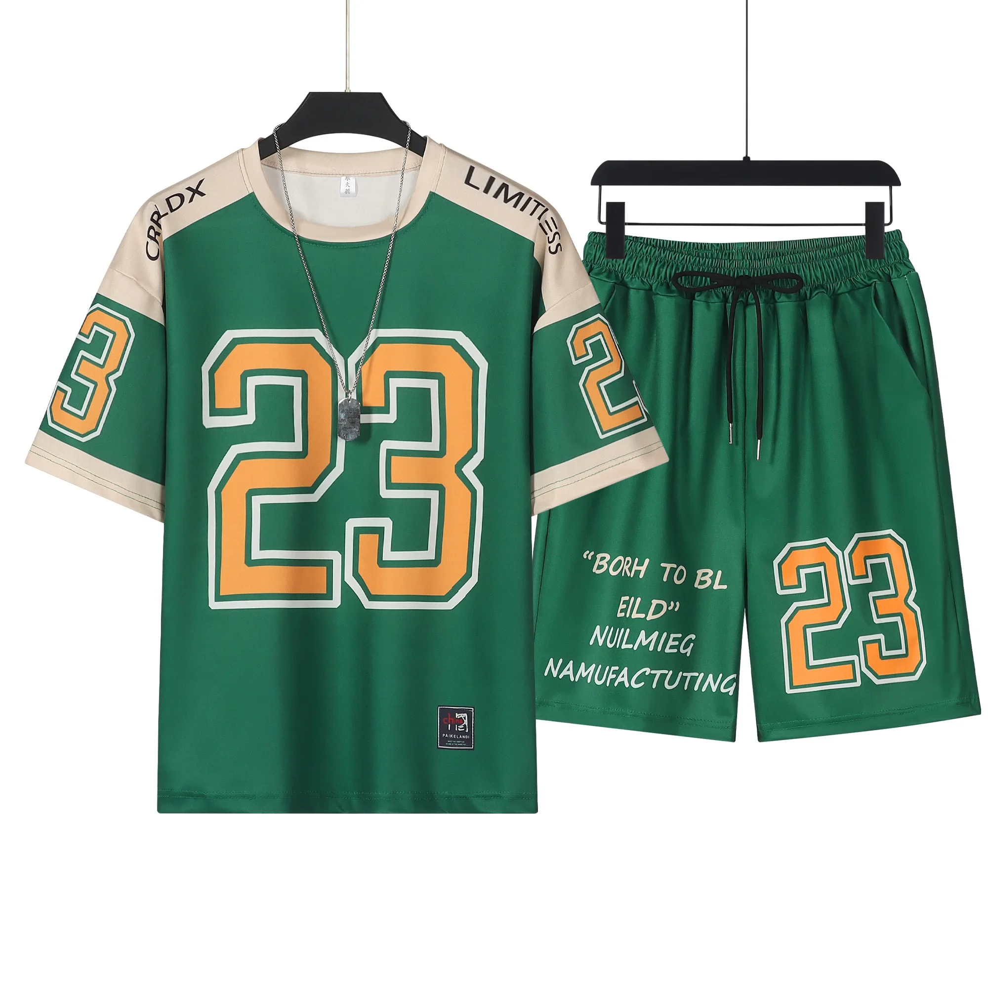 

2025 Summer New Men's T-Shirt Shorts Digital Printing Simple Suit Fashion Outdoor Sports Breathable Quick Dry Comfortable Suit