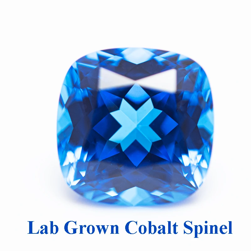 Top Lab Grown Square Cushion Cobalt Spinel VVS1  Gemstone Charms Beads Diy Jewelry Making Materials Selectable AGL Certificate