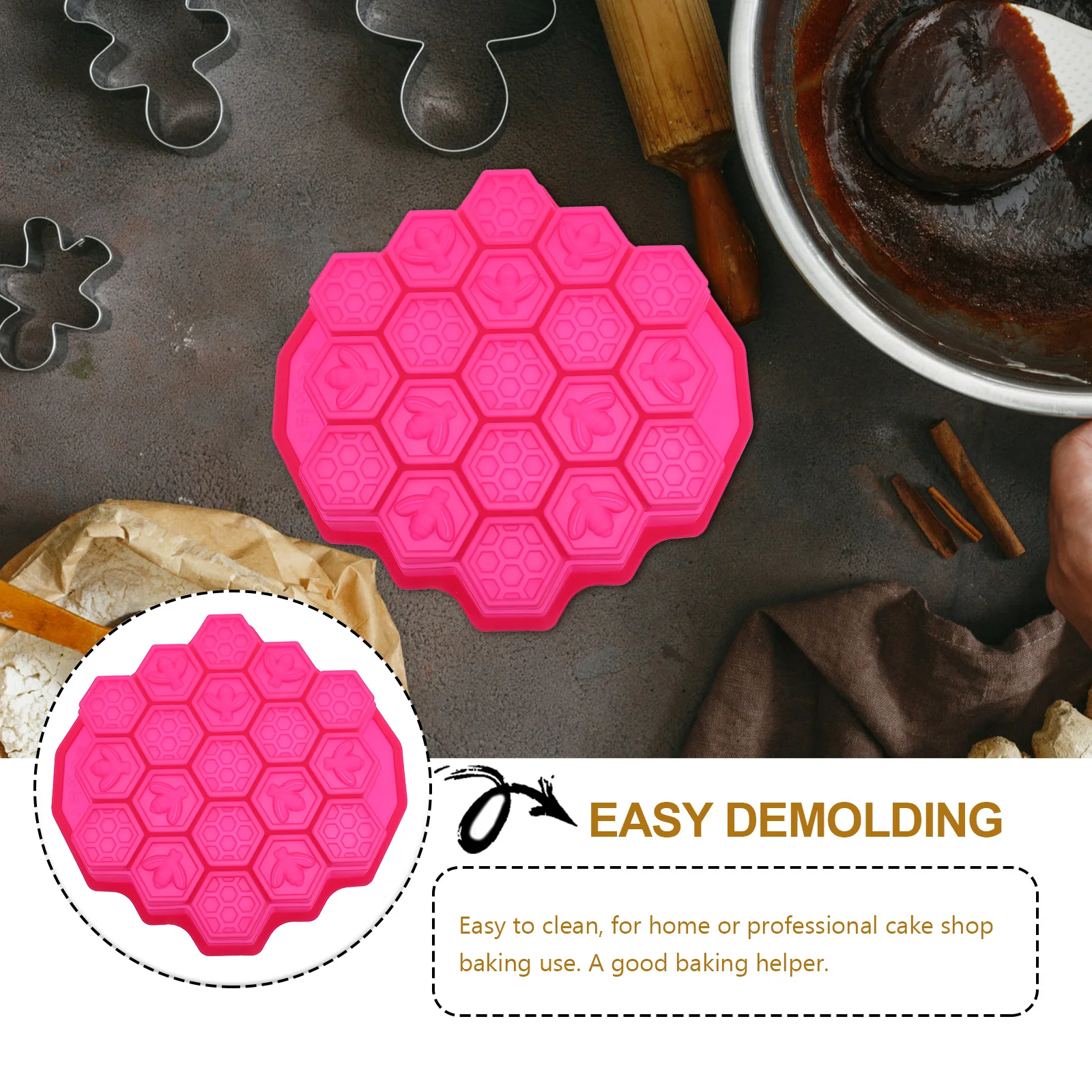 

Silicone Cake Mold Honeycomb Shape Baking Mould Non-Stick Easy Clean Baking Tool Cake Making Mold Kitchen Bakeware