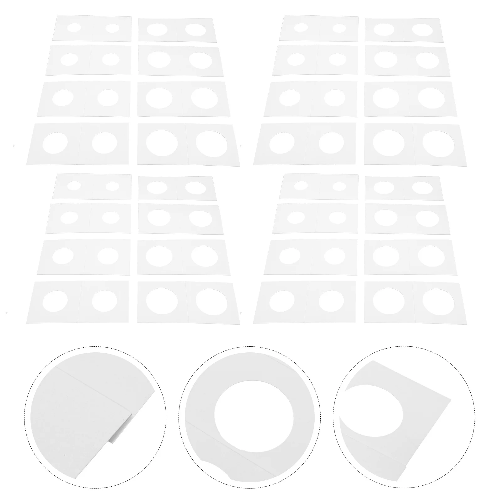 400 stuks papierhouders diverse maten voor collectie opslag display koper zilver organisator