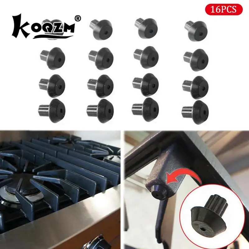 16 PCS Gas Range Burner Grate Foot Compatible Stove Gas Stove Burner Foot Rubber Feet for Gas Stove Replacement Parts