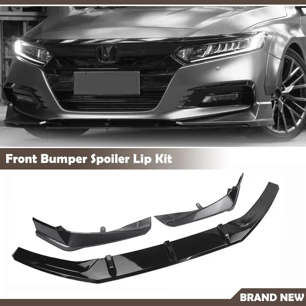 

New！ AKASAKA Front Bumper Spoiler Lip For Honda Accord 2018 2019 10th Gray Car Lower Side Corner Splitter Air Vent Cover Trim Ca