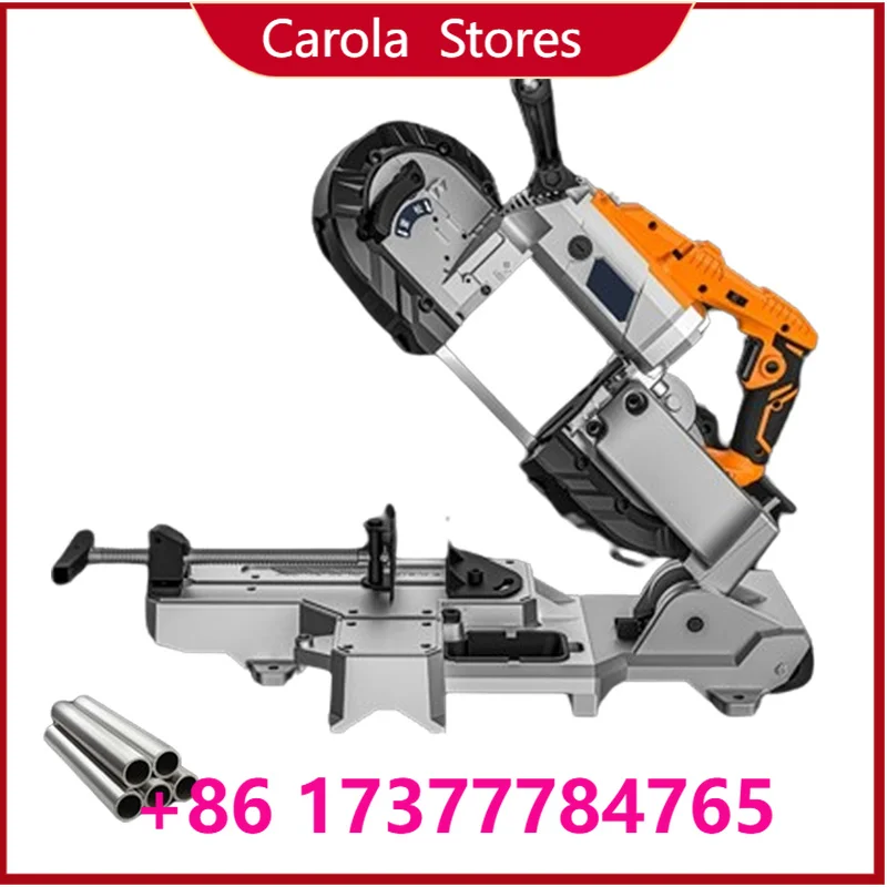 Portable Multifunctional Horizontal Band Saw 1100W  Adjustable 45 Degree Miter Cut  Saw For Metal Steel Copper
