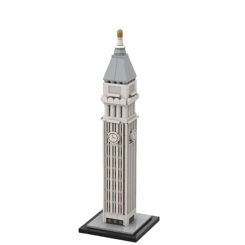 Blocos de construção moc personalizados, brinquedo série arranha-céu, metlife, modelo em escala 1:800, 377 peças, presentes criativos de feriado