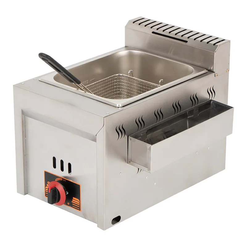 Commercial Large Capacity Stainless Steel Electric Double Tank Gas Fryer New Home Use Restaurant Deep Fryer For Frying Dough