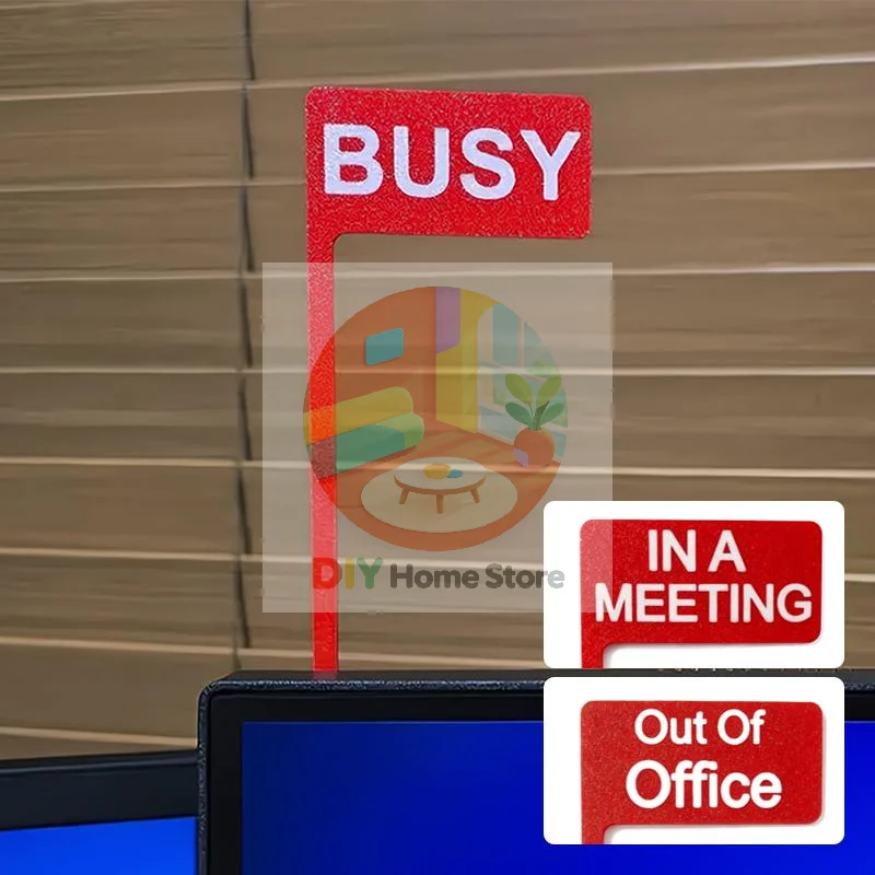 Novelty Monitor Busy Flag Sign Easy Install Office Status Indicator for Meeting Coffee Time Unique Office Gift