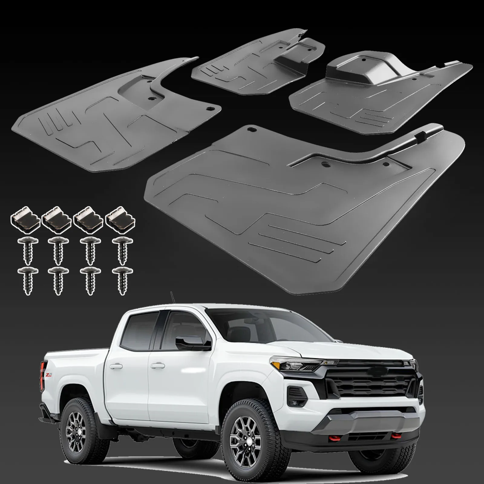 

4pcs For Chevrolet Colorado 2023 2024 2025 2026 GMC Canyon Splash Guards Mudguards Mud Flaps Fender Cover Shield