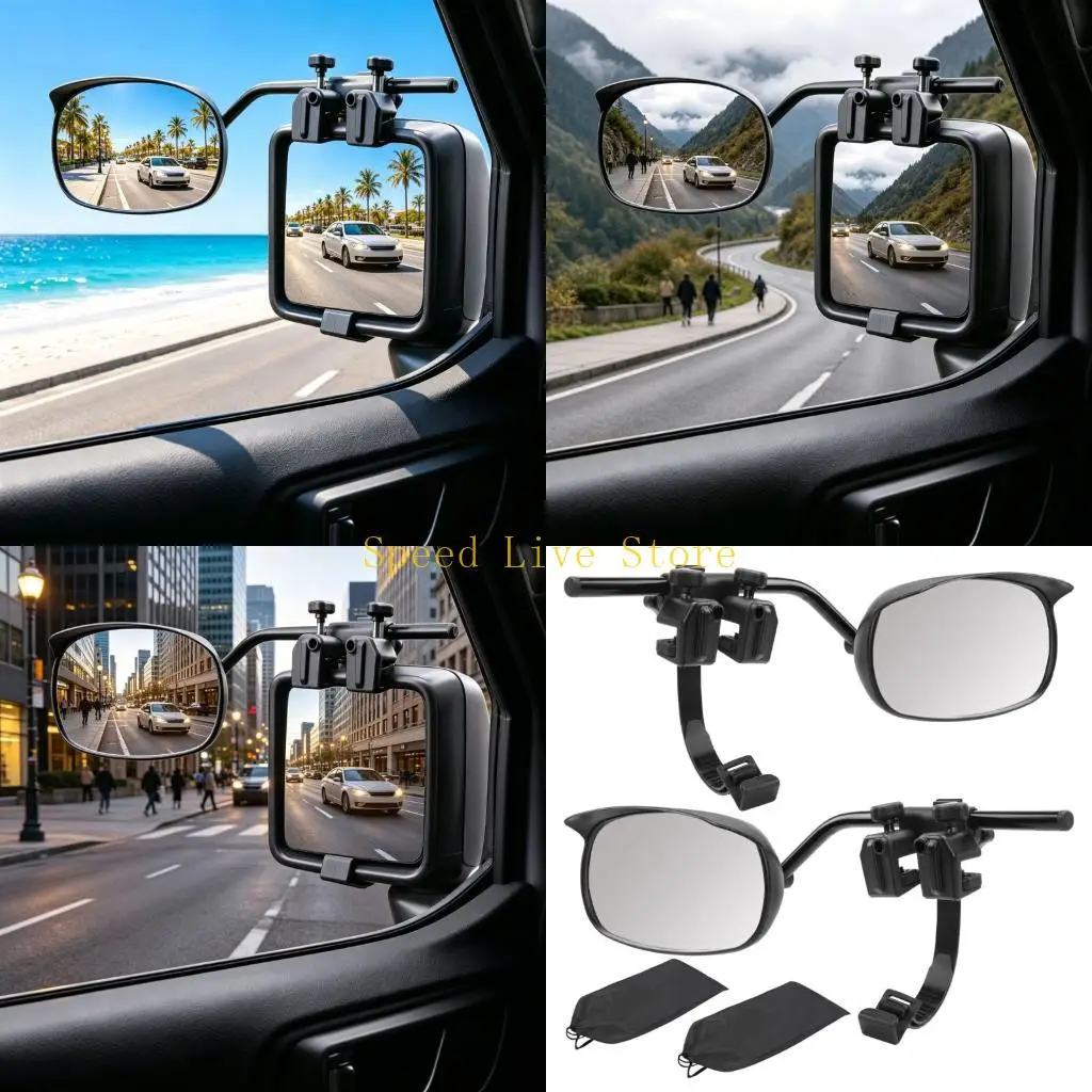 547C Adjustable Towing Mirror Extension For Trailers Campers With Water Resistant Design