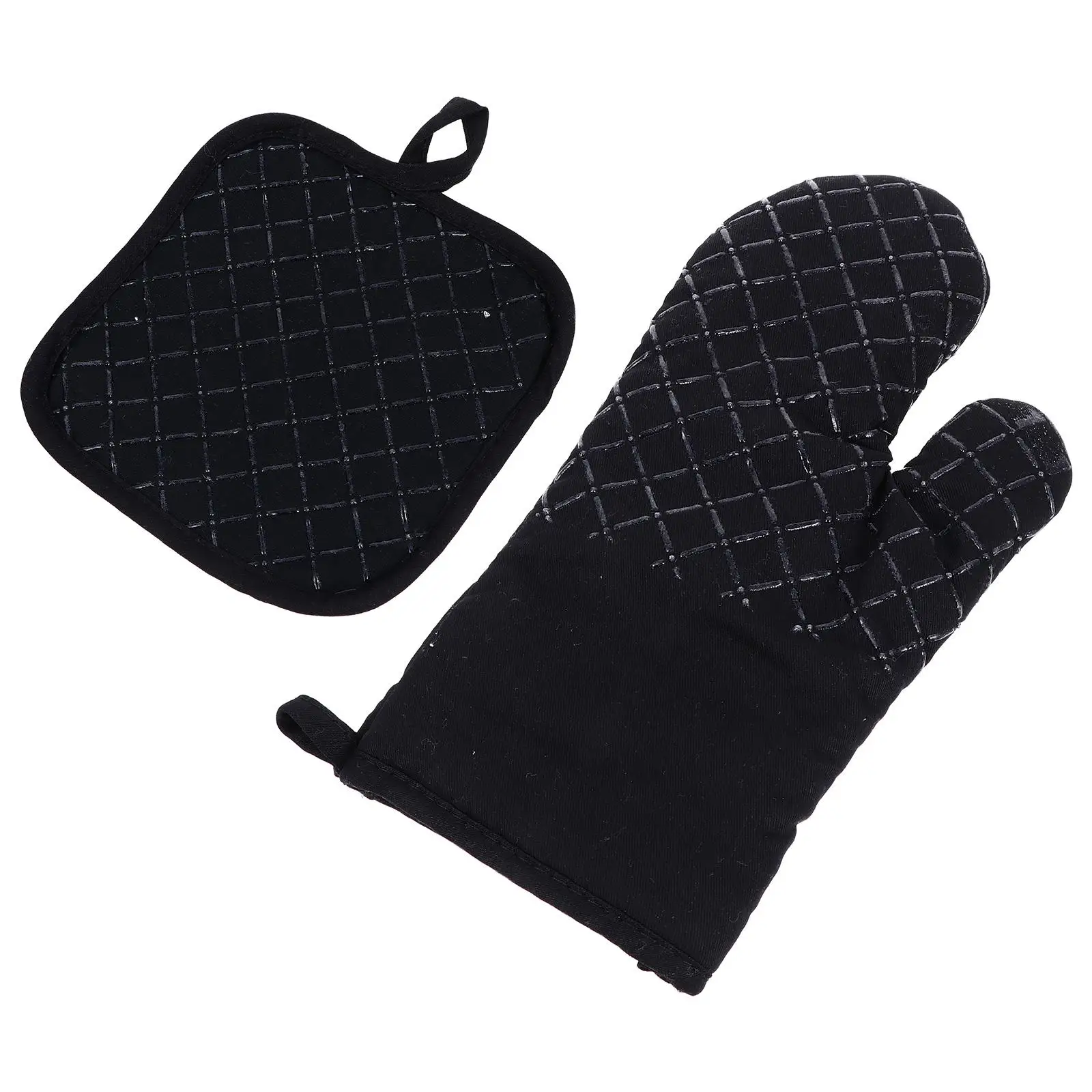 

2 Pieces Silicone Oven Mitts Set Heat Resistant Gloves Pot Holder Kitchen Potholder Silica Gel Mittens Anti Scald Steam Proof