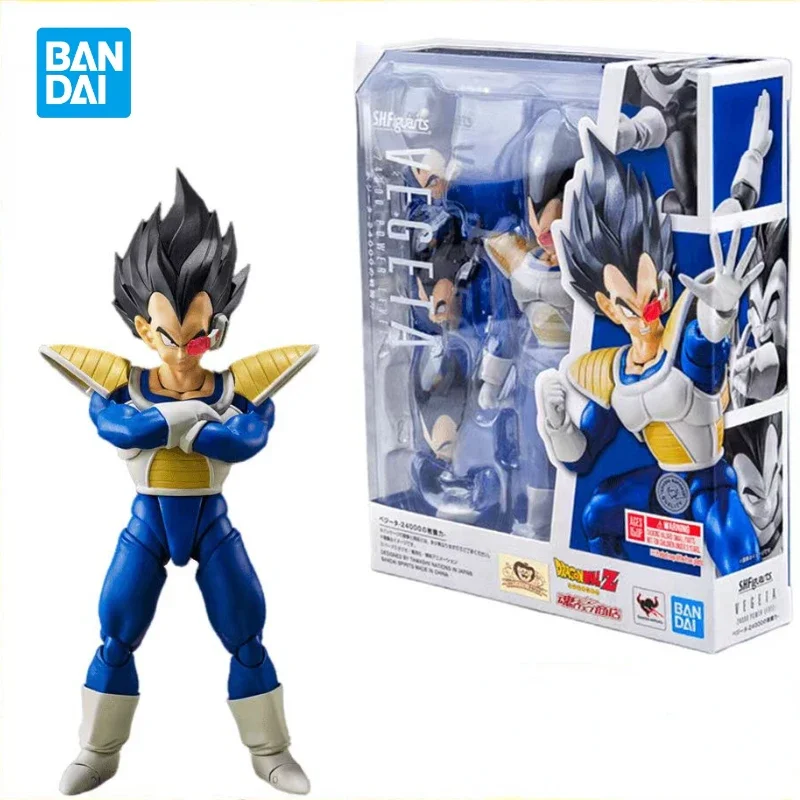 In Stock Bandai Original SHF Dragon Ball Z VEGETA 24000POWER LEVEL Anime Action Figure Fighter Finished Model Toys Hoilday Gifts