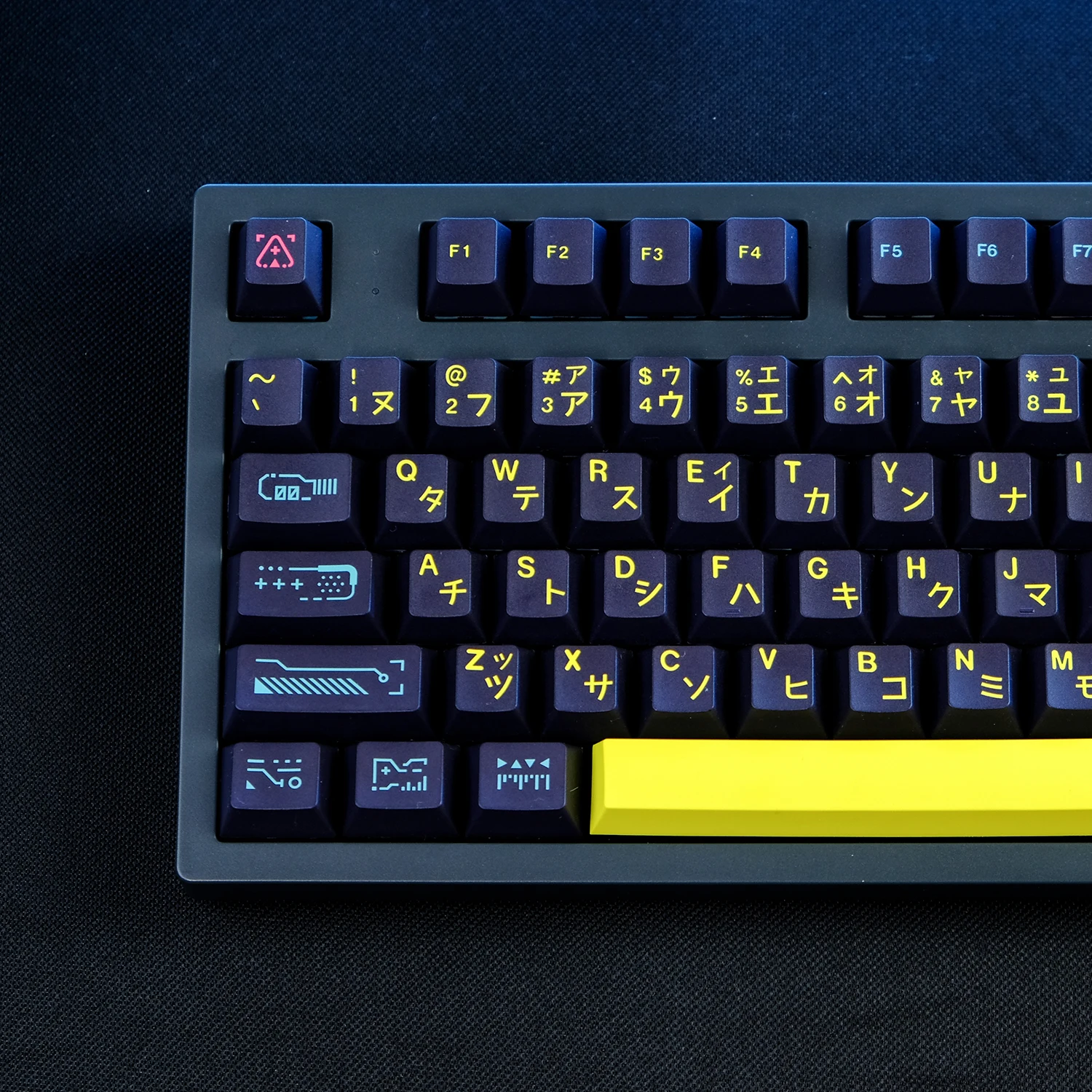 KYOMOT 128 Keys Awakening Keycap PBT Dye Sub Cherry Profile Cyberpunk Style Keycaps for MX Switch Custom DIY Mechanical Keyboard