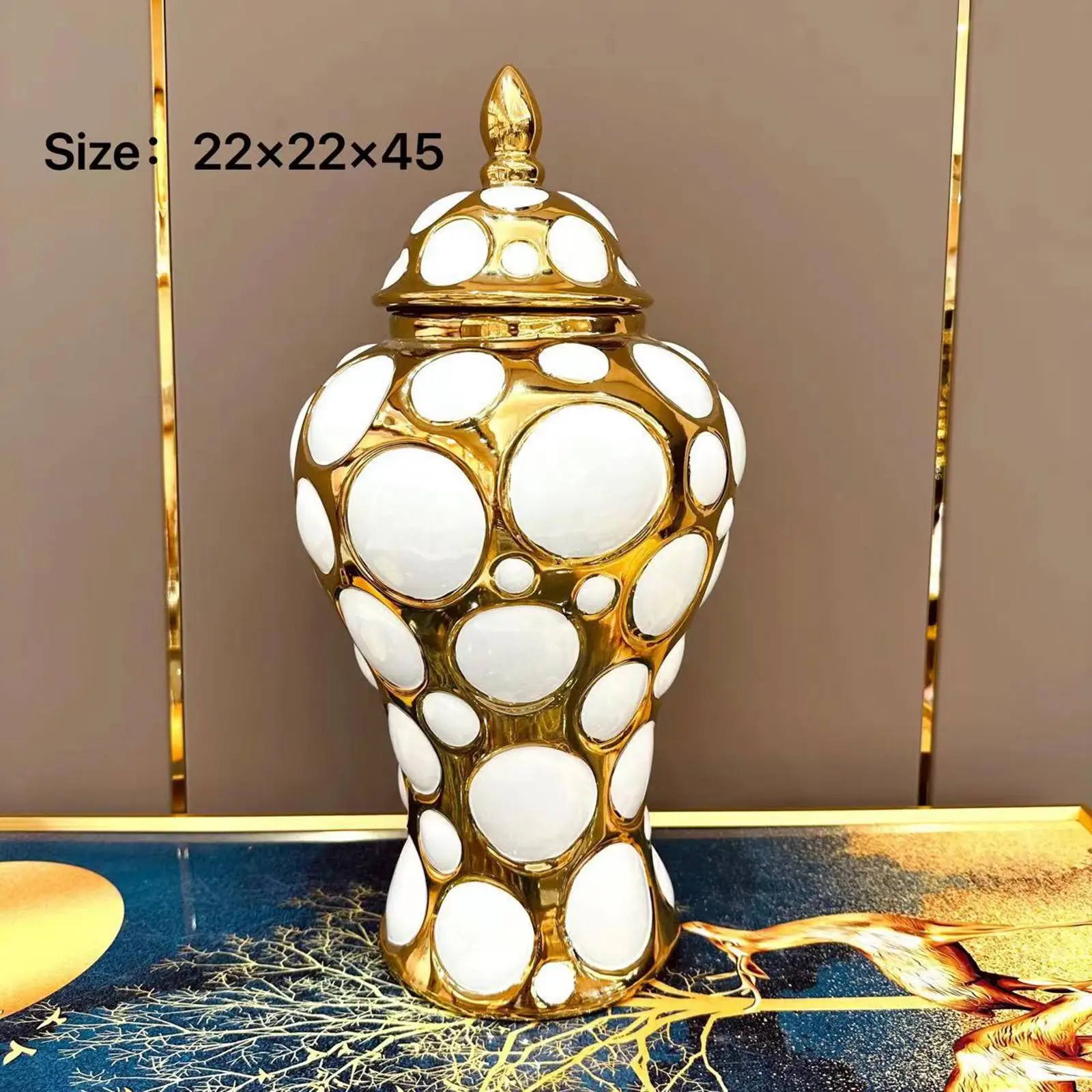 

Glazed Porcelain Ginger Jar Decoration Floral Arrangement Decorative Jar
