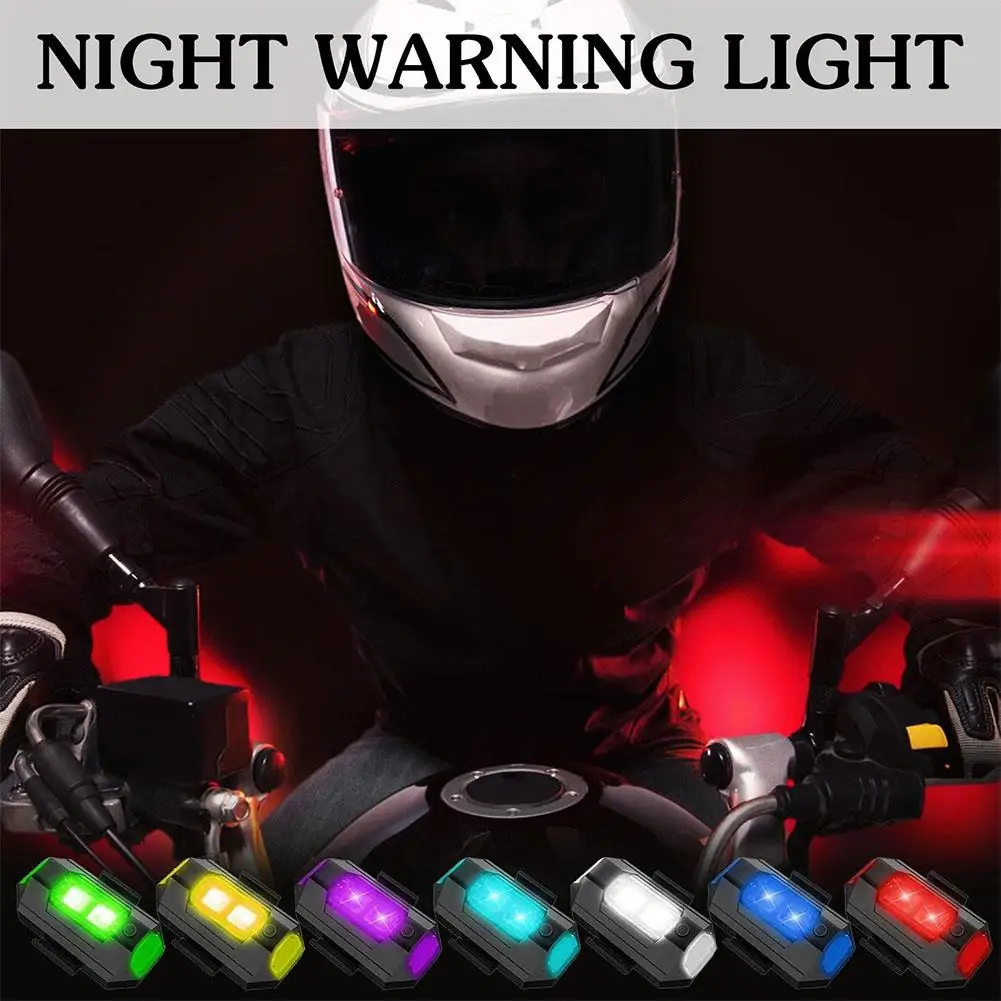

1Pc Universal Led Aircraft Strobe Lights Motorcycle With Warning Light Collision USB Anti Charging Signal Indicator 7Colors S8C9