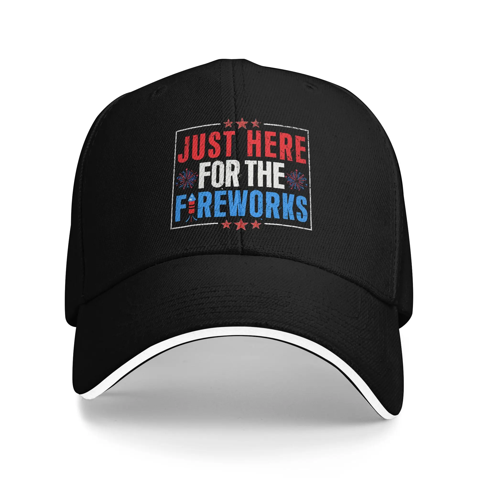 Just Here For 4th Of July Sun Baseball Cap  Summer y2k Cute Hip Hop Hats For Unisex Outdoor Sport Snapback Cap