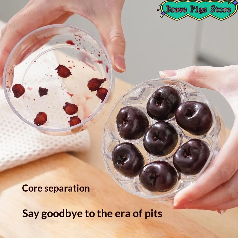 [HM]Cherry Pitters Corer Handheld Press Cherry Pitter Remover With 7 Holes Multi-Purpose Fruit Core Pitting Tools[HM]