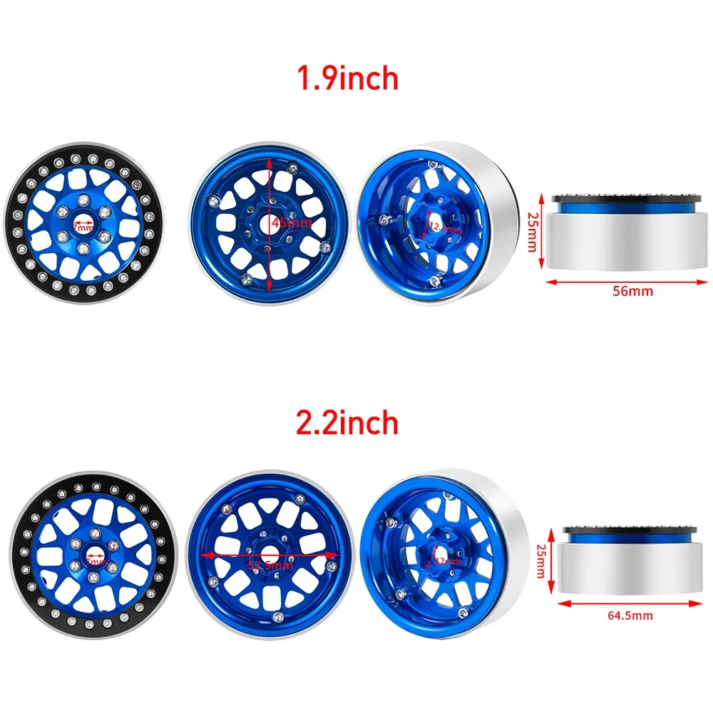

AXSPEED 1.9 2.2" Beadlock Wheels Rims 25mm Width Wheel Hub for 1/10 RC Crawler Car Axial Wraith SCX10 TRX4 TRX6 CC01 D90 D110