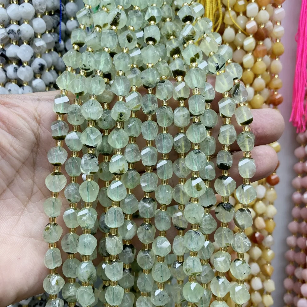 9-10mmNatural Persian Gulf Agate Beads Faceted Loose Bead DIY Charm Bracelet Necklace Jewelry Making 15 inch