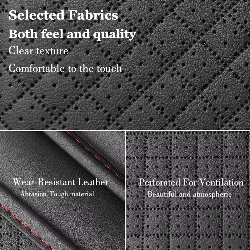 Waterproof PU Leather Car Armrest Mat with Dual-Side Storage Pockets, Non-Slip Console Protection Cushion, Elbow Fatigue