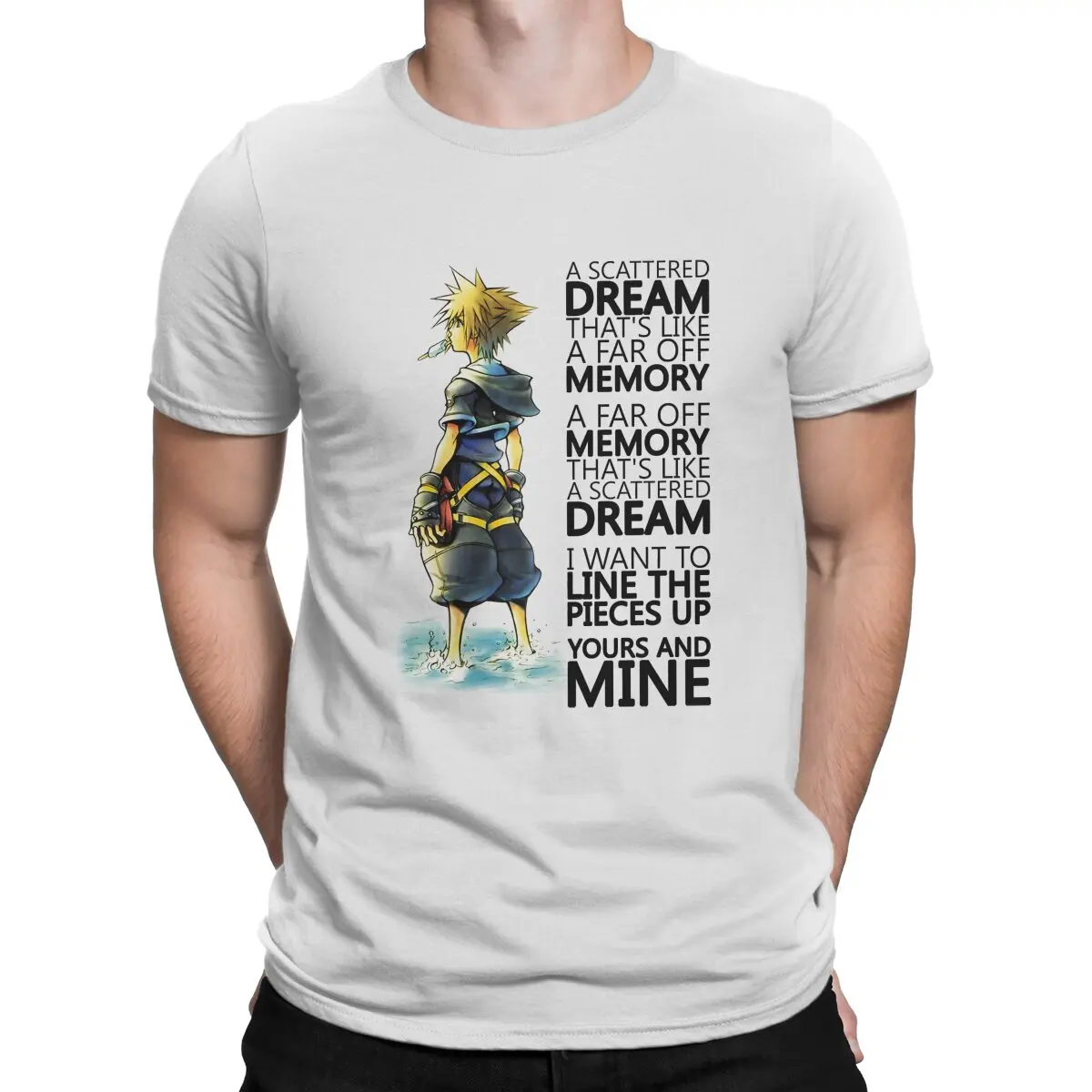 Men's A Scattered Dream T Shirts Kingdom Hearts Clothing Casual Short Sleeve Round Collar Tees Party T-Shirt