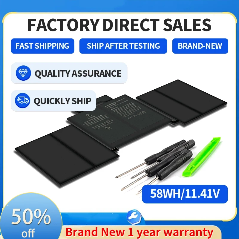 

A1964 Laptop Battery for Apple MacBook Pro A1989 13" (2018/2019) A2251 (2020) EMC3214 EMC3358 020-02497 MR9Q2LL/A 58Wh