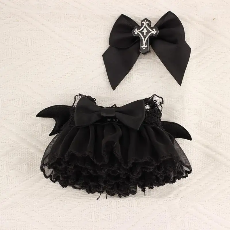 For Labubu Doll Clothing A skirt with black bat wings Halloween Doll Costumes 10cm Clothing Shoes Doll DIY Accessories decorate view 6