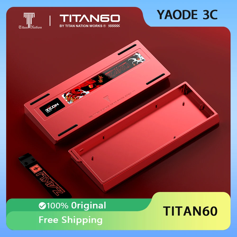 Titan60 Keyboard Case CNC Aluminum Electrophoresis Process 220Mesh Anode Sandblasting for Wooting60HE MAD60 HM66 PC Accessories