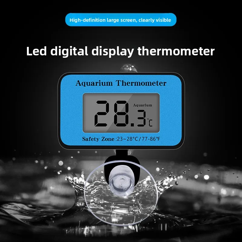 

LCD Digital Aquarium Thermometer with Probe Suction Cup Fish Tank Water Electronic Thermometer Measurement
