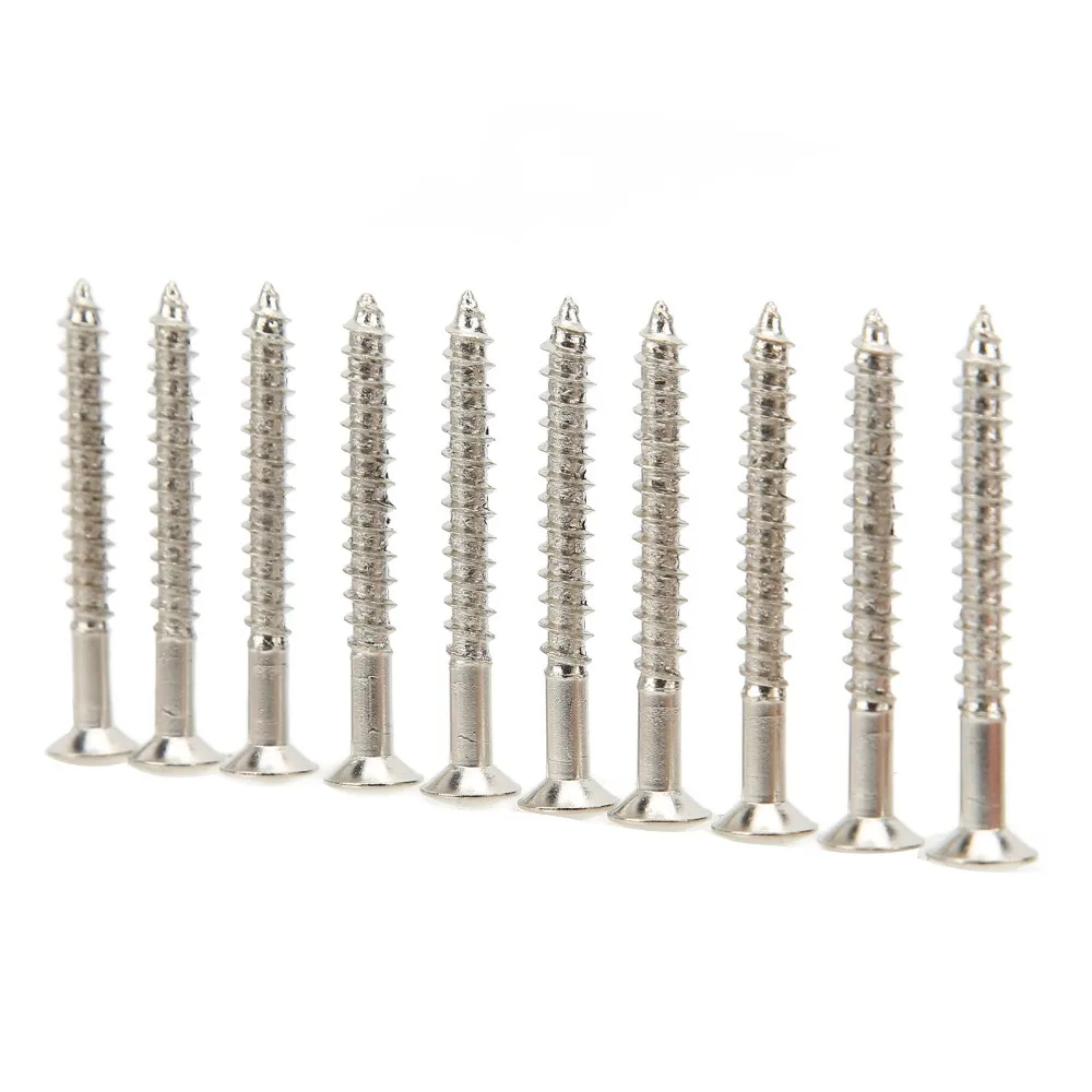 10PCS Sturdy Silver Guitar Neck Mounting Screws Metal Guitar Neck Plate Screws Guitar Assembly Screws For Guitar