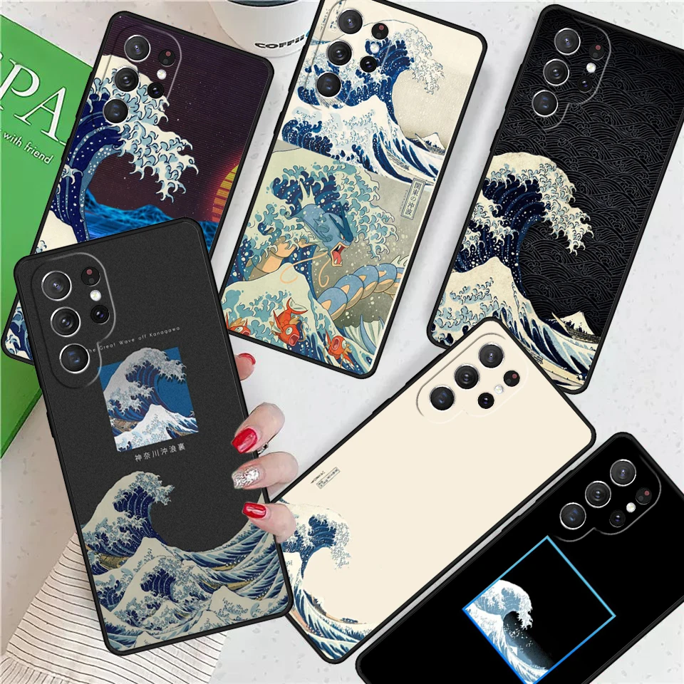 Blue Wave Japan Sea Surf For Samsung Galaxy S24 Ultra S21 S22 S8 S9 S10E Note 10 20 Plus FE S23 Phone case Cover Coque